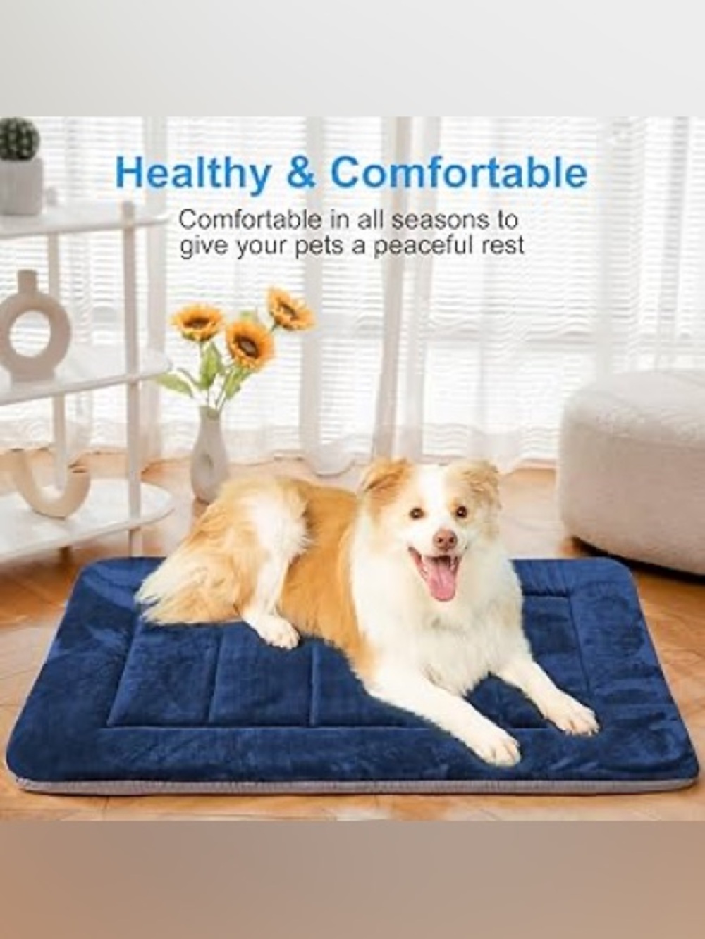 EUC Hero Dog Plush Crate Pad Blue 36”x23” (M)